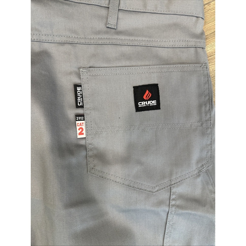 NWT Crude FR Work Pants 44x30 Gray 2112 CAT 2 RN Utility Phone Pocket - Picture 5 of 6